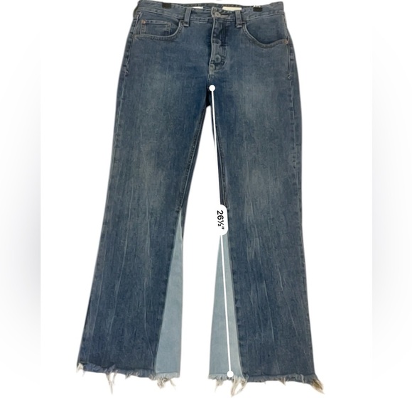 Anthropologie Pilcro cropped flare two tone jeans 26 - Picture 6 of 9